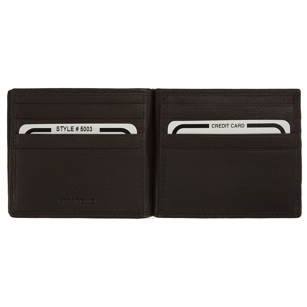 Gianni Cow Leather Money Clip Wallet - Made In Italy