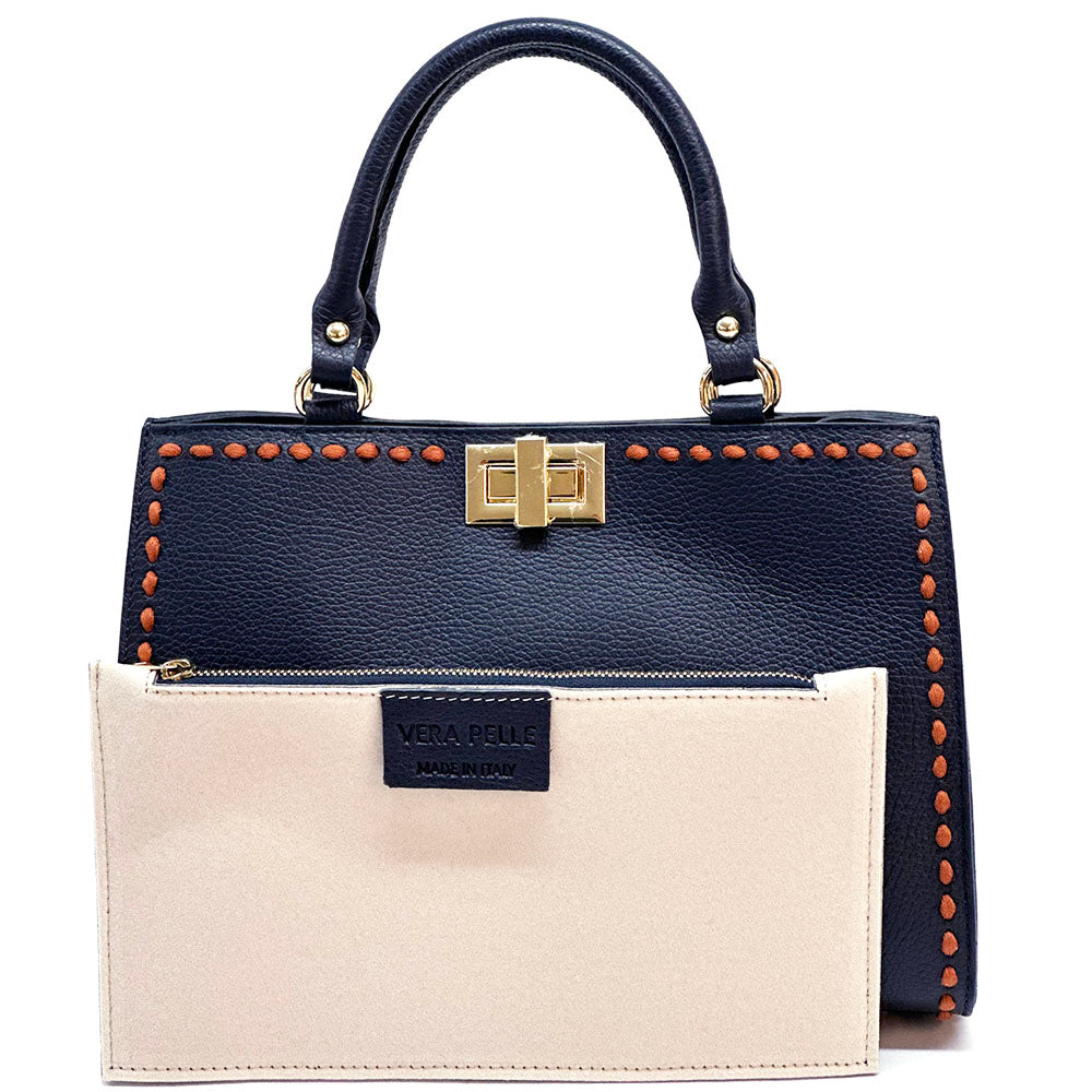 Clizia Leather Handbag - Made In Italy