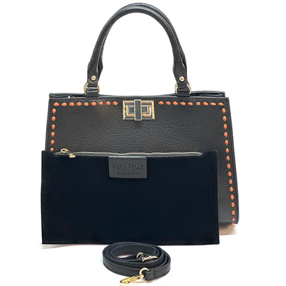 Clizia Leather Handbag - Made In Italy