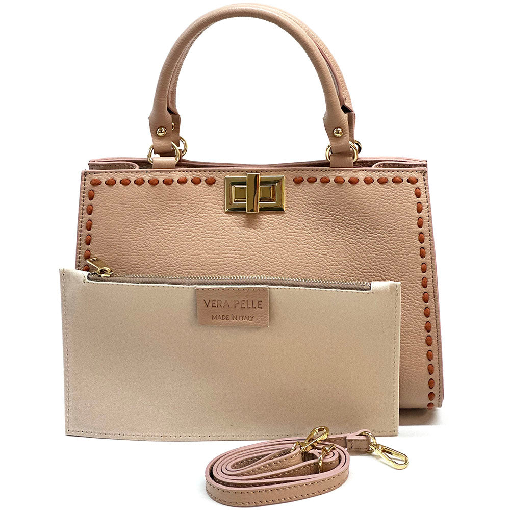 Clizia Leather Handbag - Made In Italy