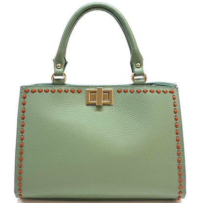 Clizia Leather Handbag - Made In Italy