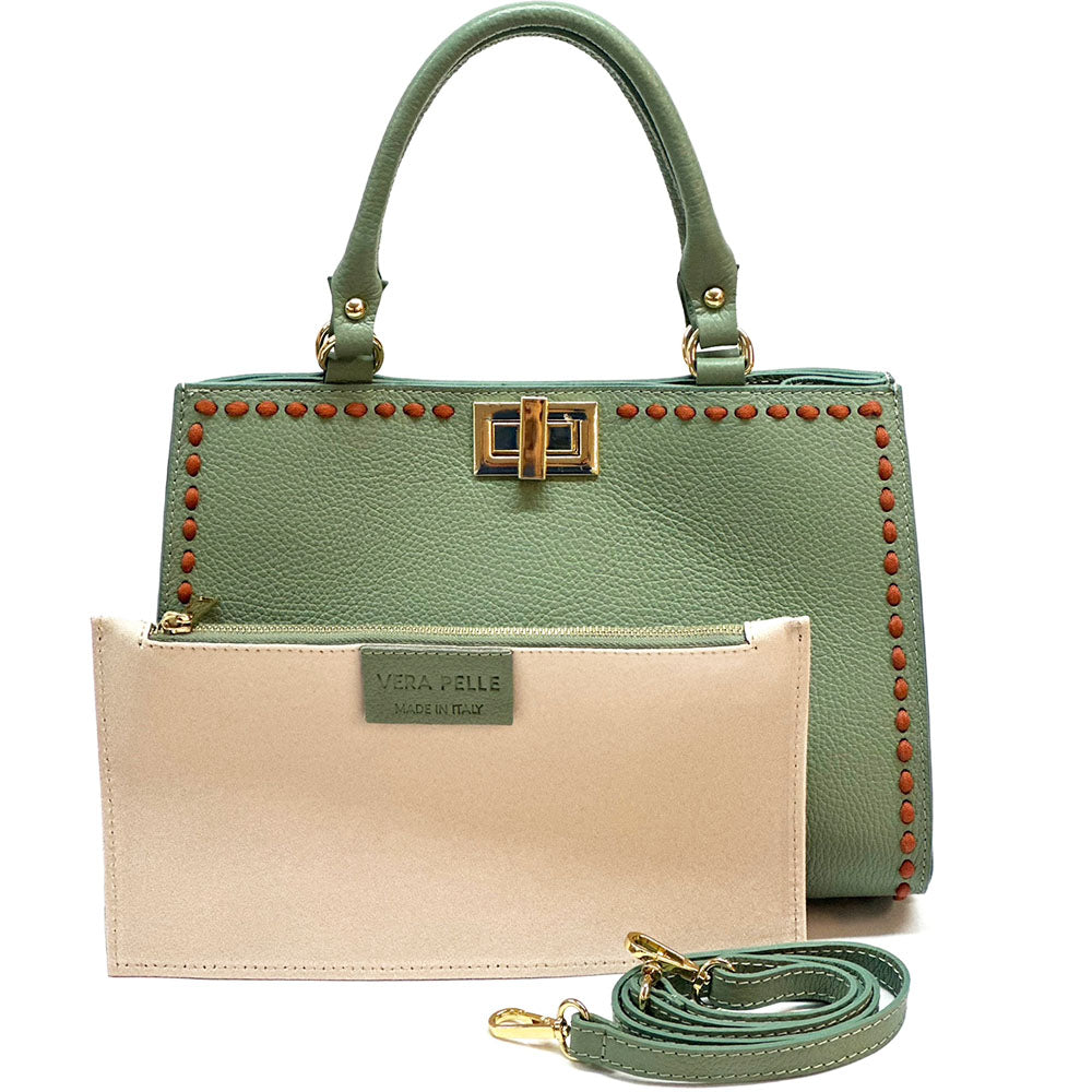 Clizia Leather Handbag - Made In Italy