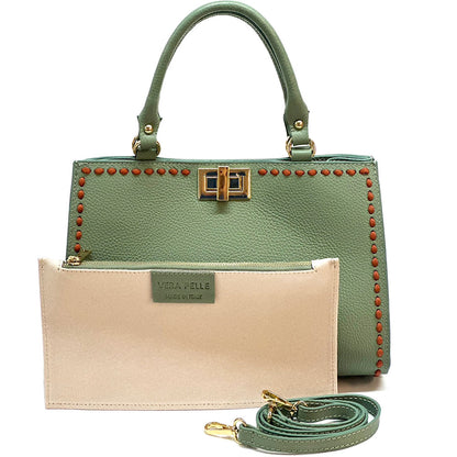 Clizia Leather Handbag - Made In Italy
