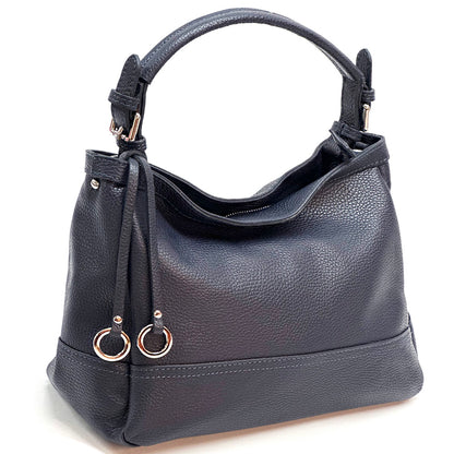Elena Hobo Italian Leather Shoulder Bag - Made In Italy