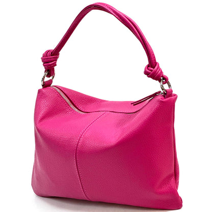 Lunaria Italian Leather Shoulder Bag - Made In Italy