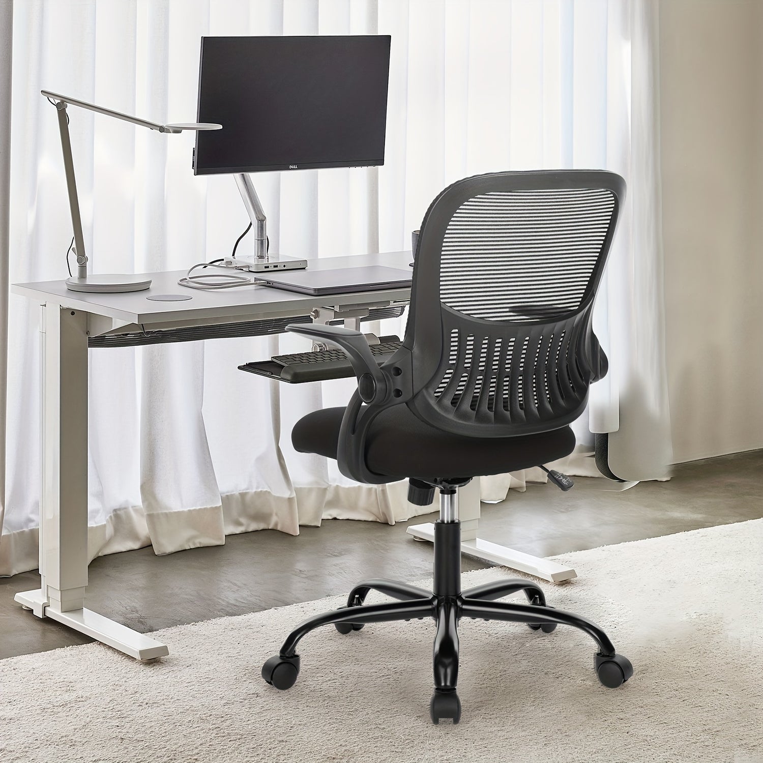 Office Computer Desk Chair, Ergonomic Mid-Back Mesh Rolling Work Swivel Task Chairs with Comfortable Lumbar Support