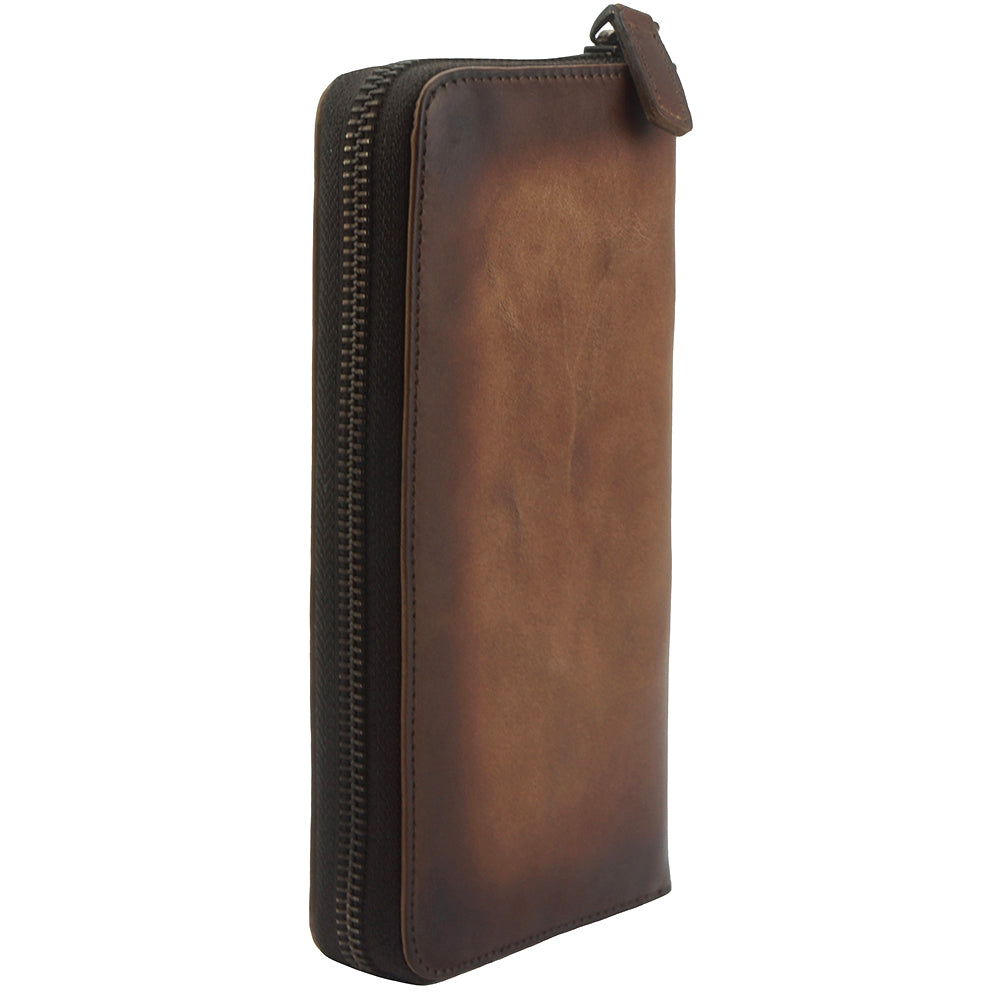 Wallet ZIPPY with Vintage Cow Leather - Made In Italy