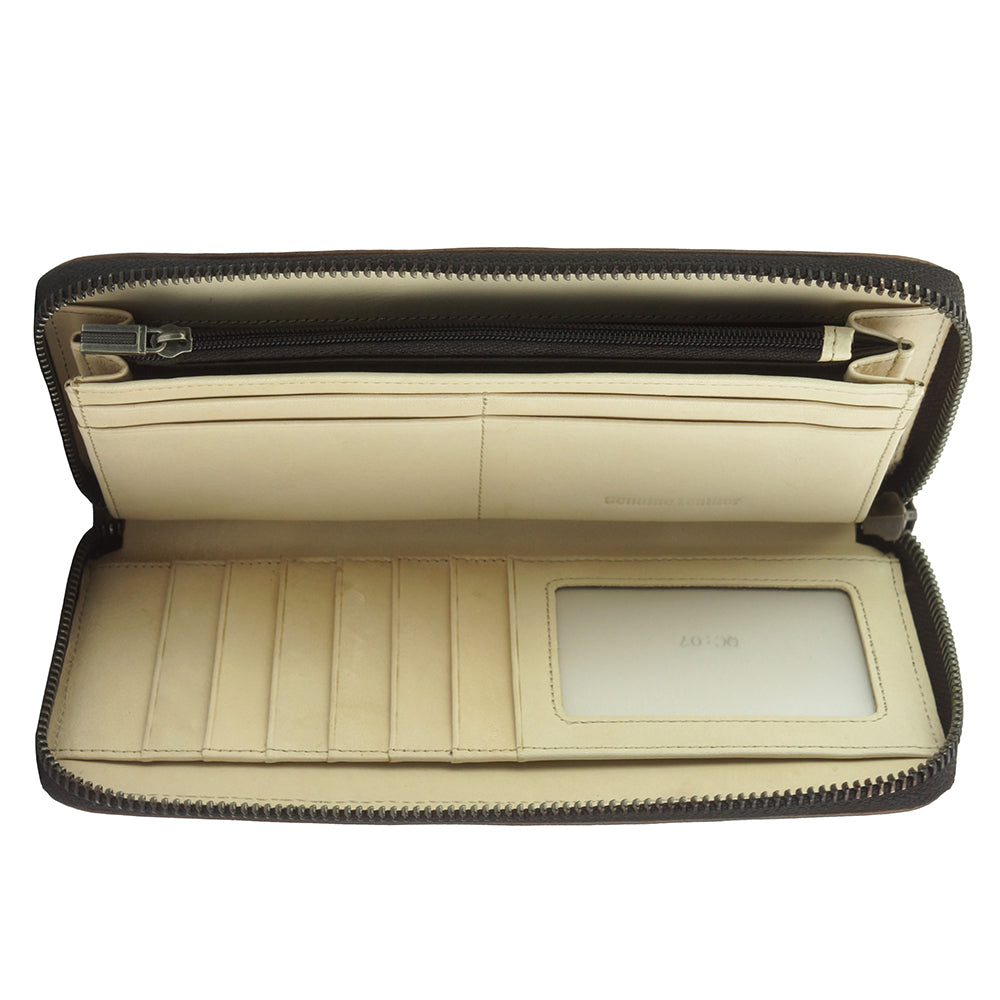 Wallet ZIPPY with Vintage Cow Leather - Made In Italy