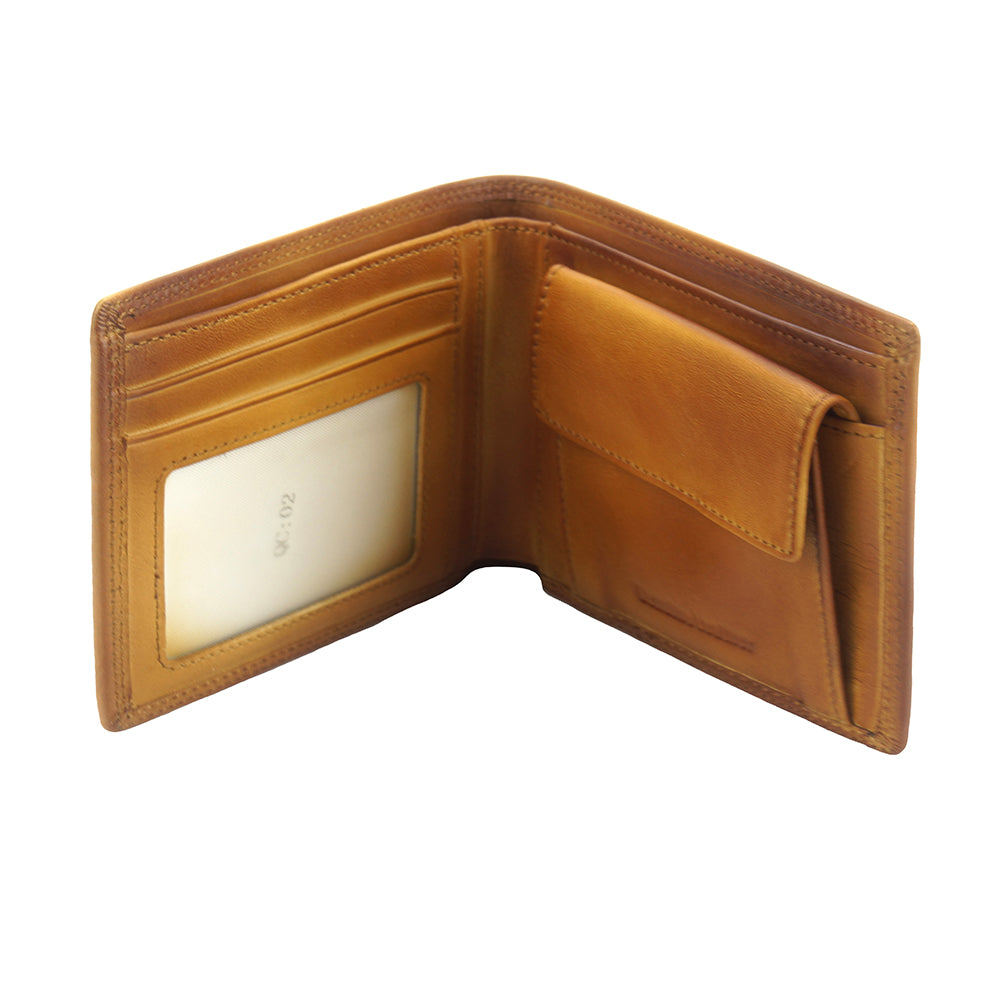 Wallet Attilio in vintage leather - Made In Italy
