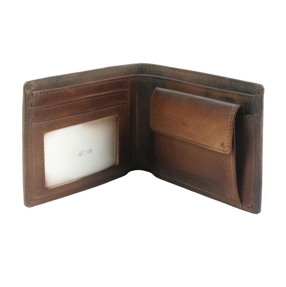 Wallet Attilio in vintage leather - Made In Italy