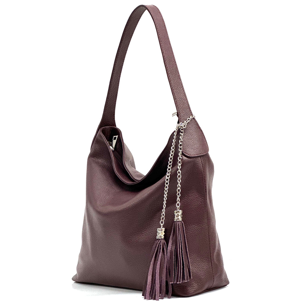 Prudenzia Leather Shoulder Bag - Made In Italy