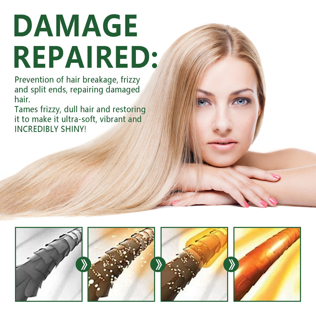 Keratin Hair Mask, Moisturize Repair Split Ends Dry And Frizzy Smooth Hair Care Mask
