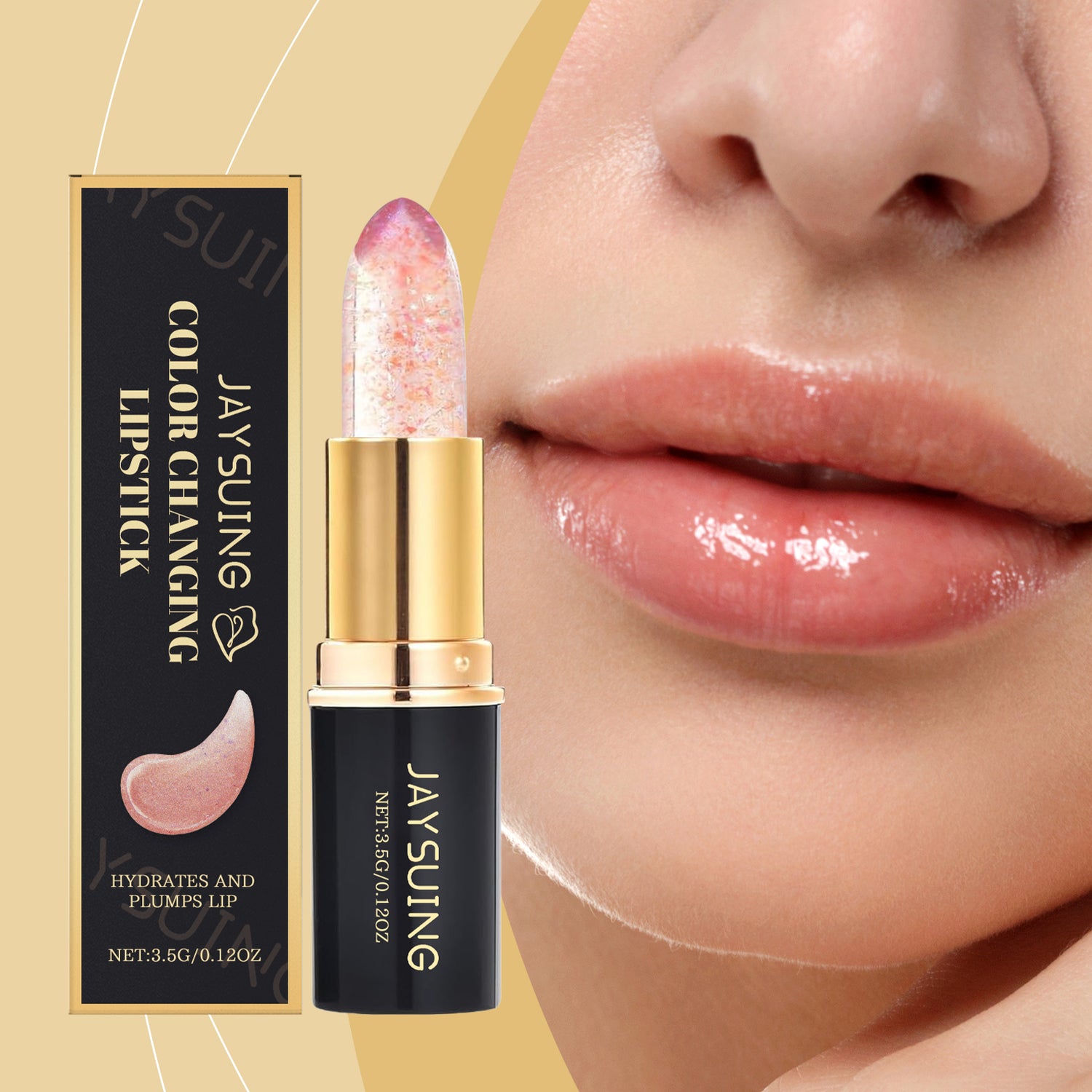 Sparkling Color-Changing Nourishing Lip, Balm Moisturizing And Non-Greasy, Nourishing Lips Moisturizing And Brightening Color-Changing Lip Balm