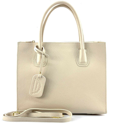 Corinna Leather Tote Bag - Made In Italy