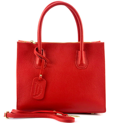 Corinna Leather Tote Bag - Made In Italy