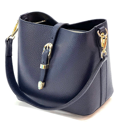 Mafalda Soft Cow Leather Crossbody Bucket Bag - Made In Italy
