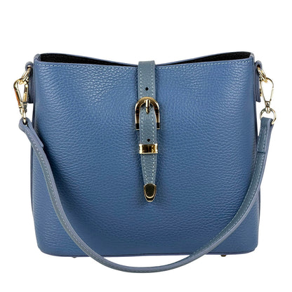 Mafalda Soft Cow Leather Crossbody Bucket Bag - Made In Italy