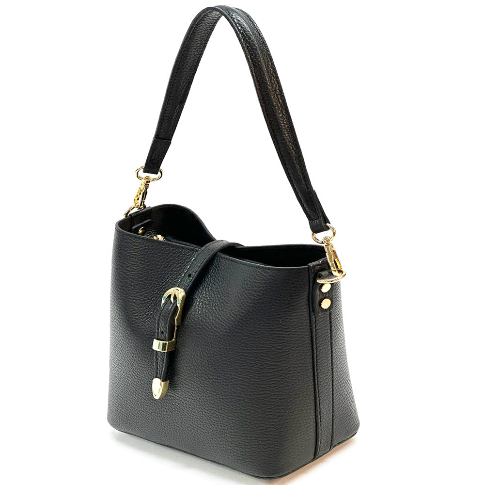 Mafalda Soft Cow Leather Crossbody Bucket Bag - Made In Italy