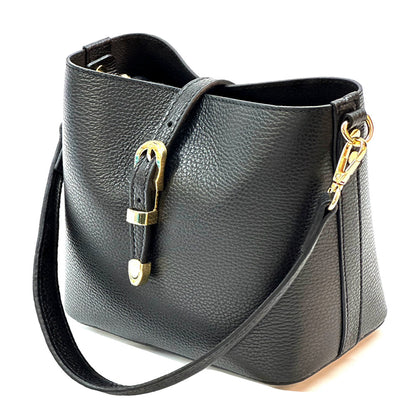 Mafalda Soft Cow Leather Crossbody Bucket Bag - Made In Italy