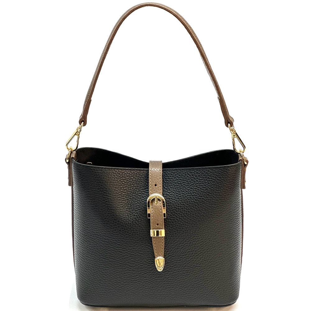 Mafalda Soft Cow Leather Crossbody Bucket Bag - Made In Italy