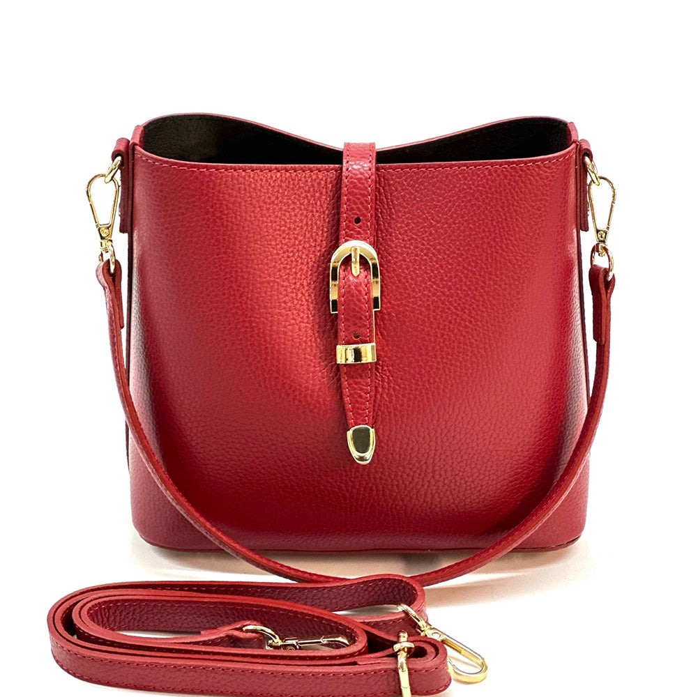 Mafalda Soft Cow Leather Crossbody Bucket Bag - Made In Italy