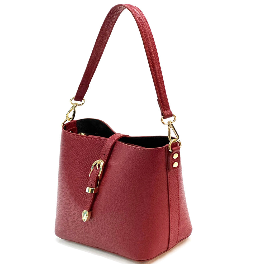 Mafalda Soft Cow Leather Crossbody Bucket Bag - Made In Italy