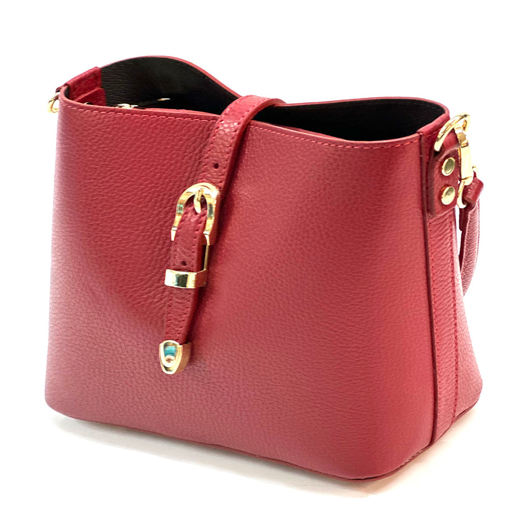 Mafalda Soft Cow Leather Crossbody Bucket Bag - Made In Italy