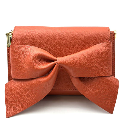 Liorenza Bow Cow Leather Crossbody Bag - Made In Italy