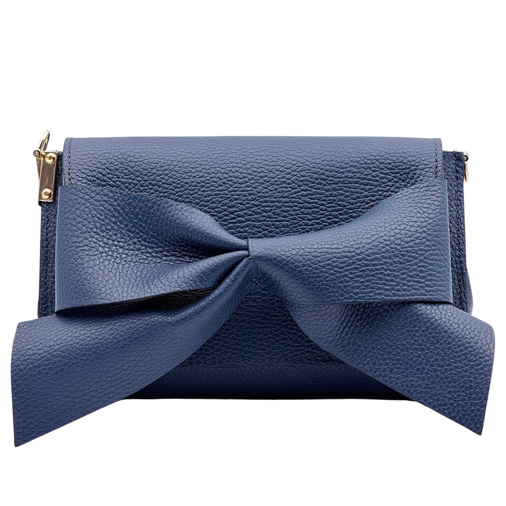 Liorenza Bow Cow Leather Crossbody Bag - Made In Italy