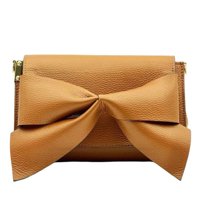 Liorenza Bow Cow Leather Crossbody Bag - Made In Italy
