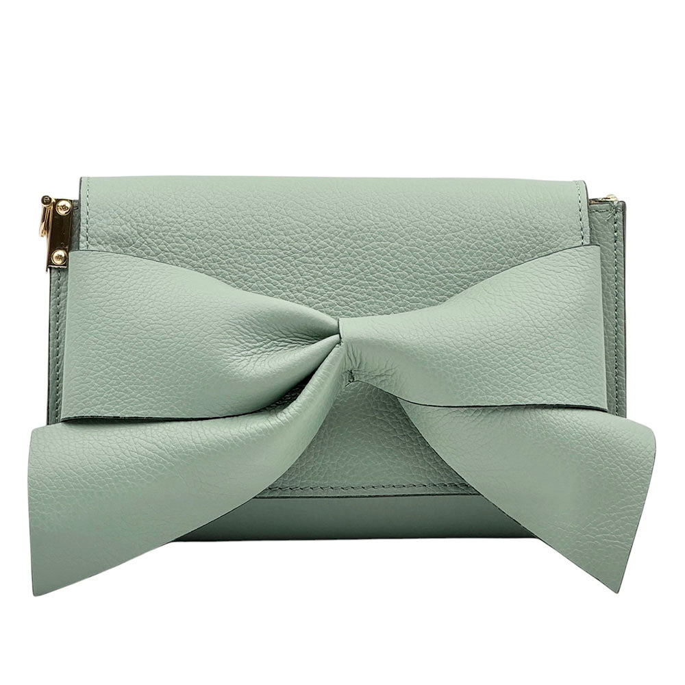 Liorenza Bow Cow Leather Crossbody Bag - Made In Italy