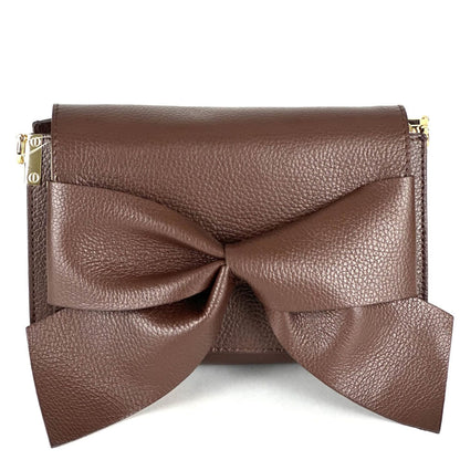Liorenza Bow Cow Leather Crossbody Bag - Made In Italy