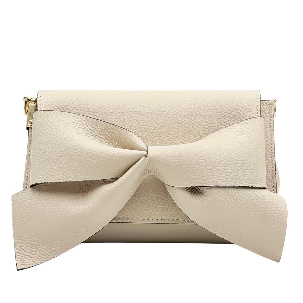 Liorenza Bow Cow Leather Crossbody Bag - Made In Italy