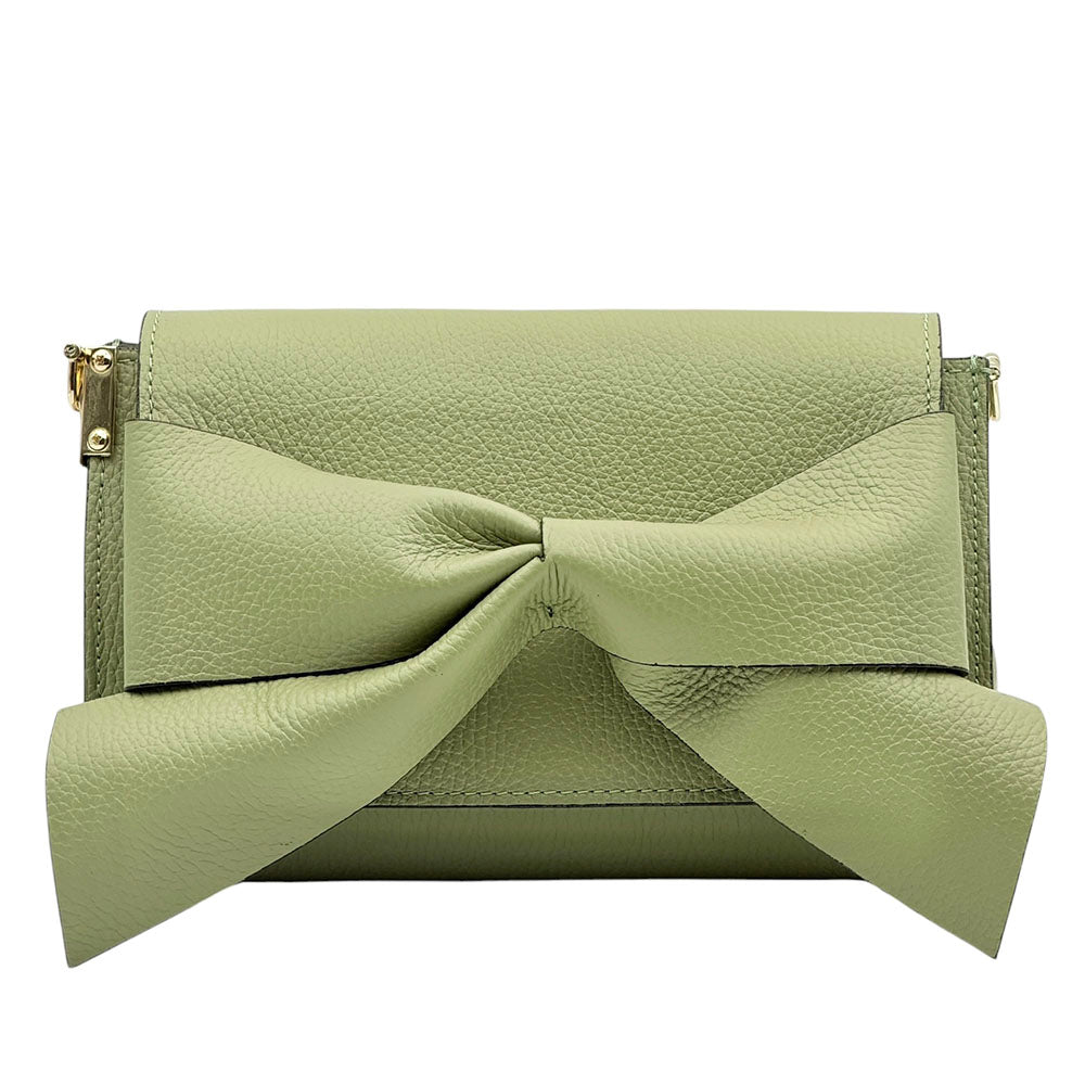 Liorenza Bow Cow Leather Crossbody Bag - Made In Italy