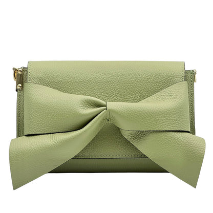Liorenza Bow Cow Leather Crossbody Bag - Made In Italy