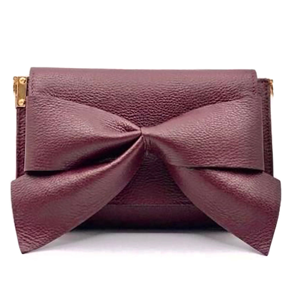 Liorenza Bow Cow Leather Crossbody Bag - Made In Italy
