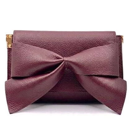 Liorenza Bow Cow Leather Crossbody Bag - Made In Italy