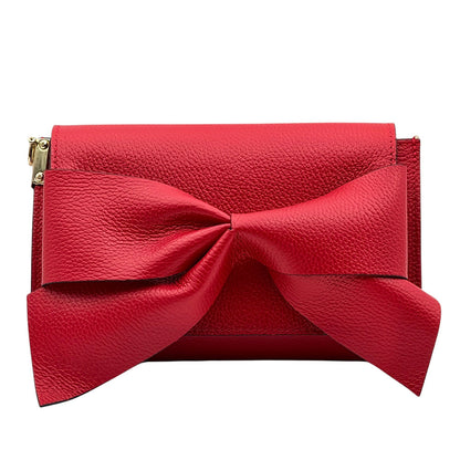 Liorenza Bow Cow Leather Crossbody Bag - Made In Italy