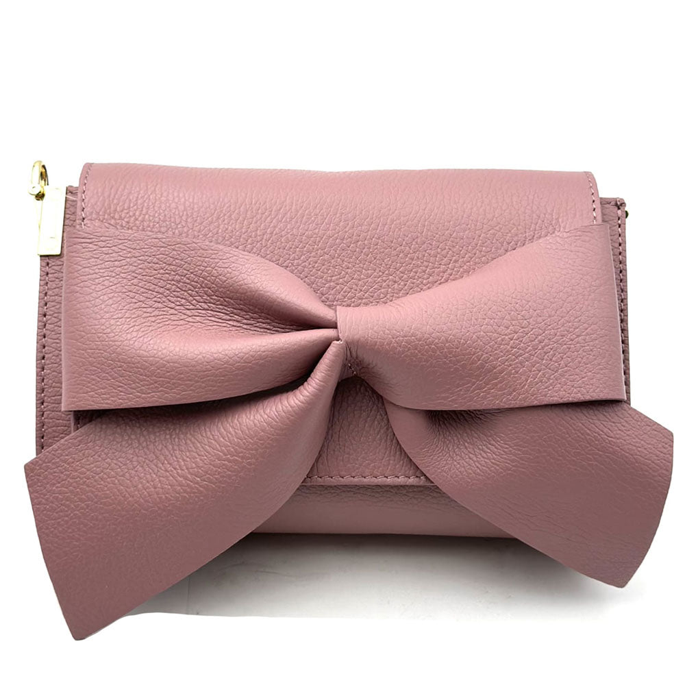Liorenza Bow Cow Leather Crossbody Bag - Made In Italy