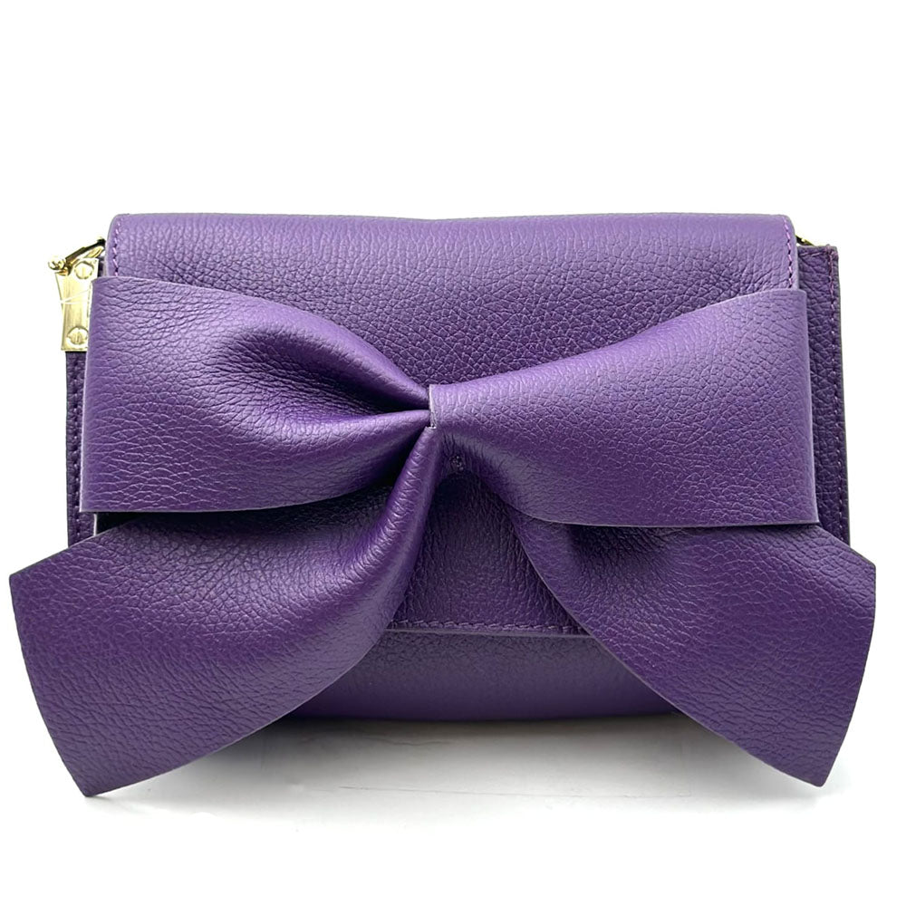 Liorenza Bow Cow Leather Crossbody Bag - Made In Italy