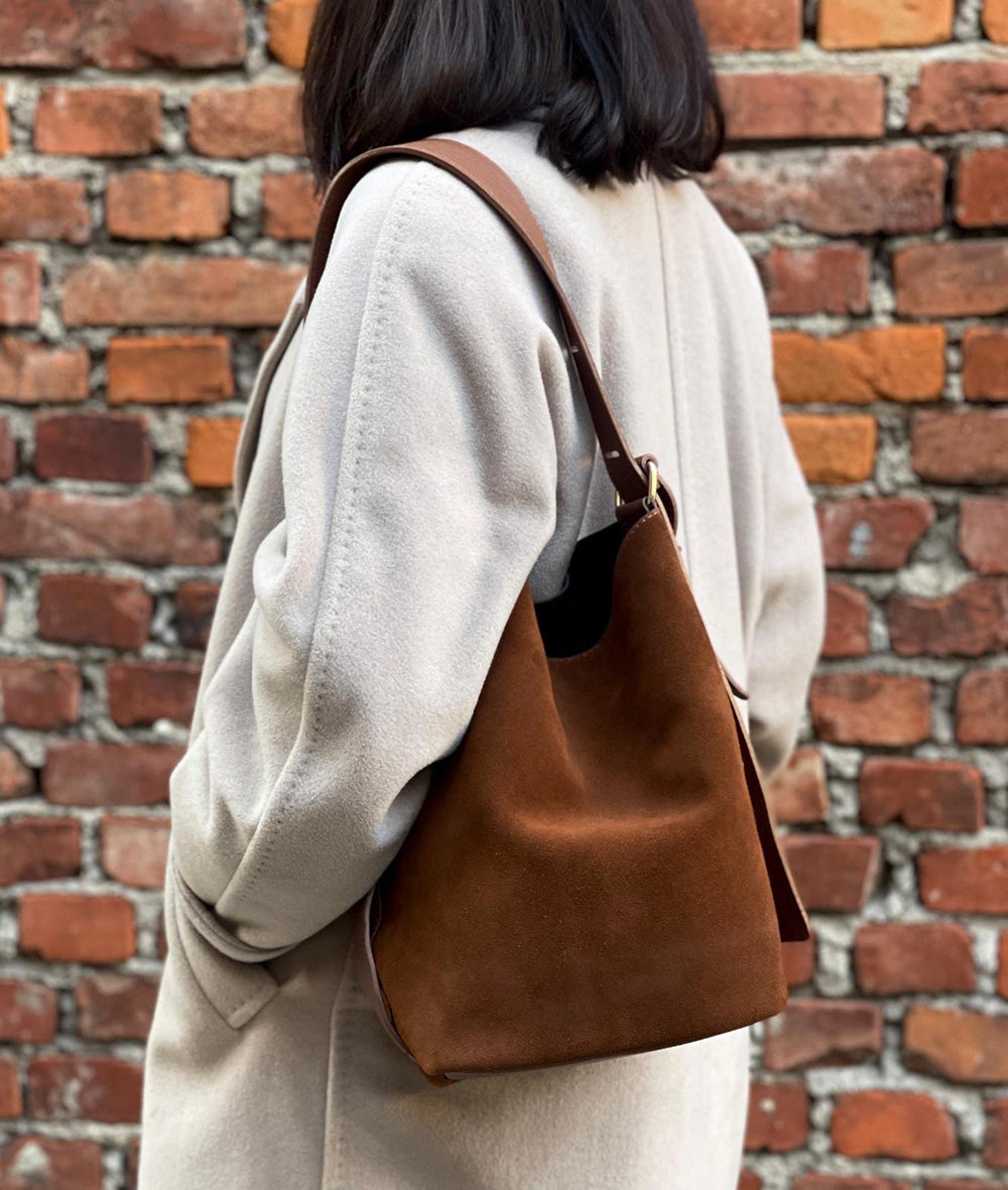 Amalia Suede Leather Bag - Made in Italy
