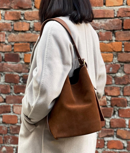 Amalia Suede Leather Bag - Made in Italy
