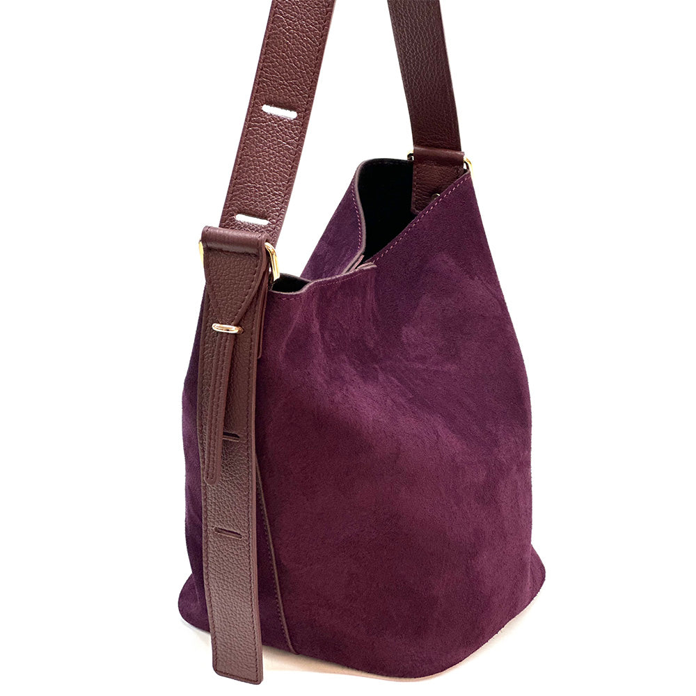 Amalia Suede Leather Bag - Made in Italy