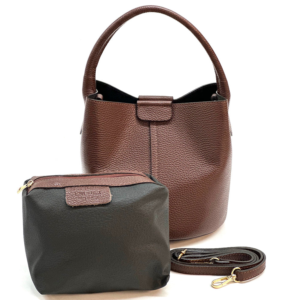 Grazia Leather Bucket Bag - Made In Italy