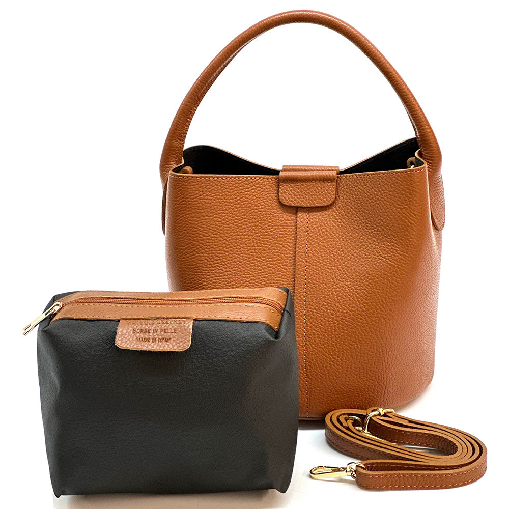 Grazia Leather Bucket Bag - Made In Italy