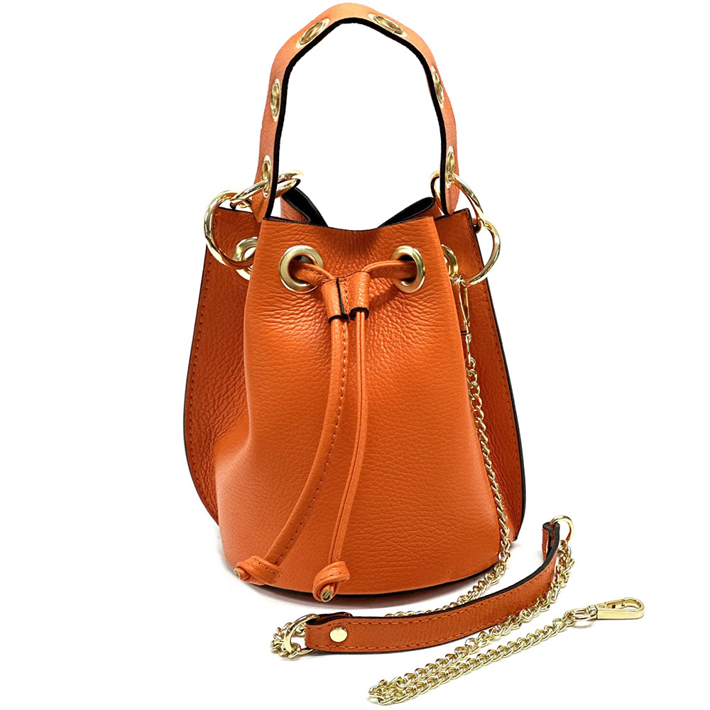 Eileen leather bucket bag - Made In Italy