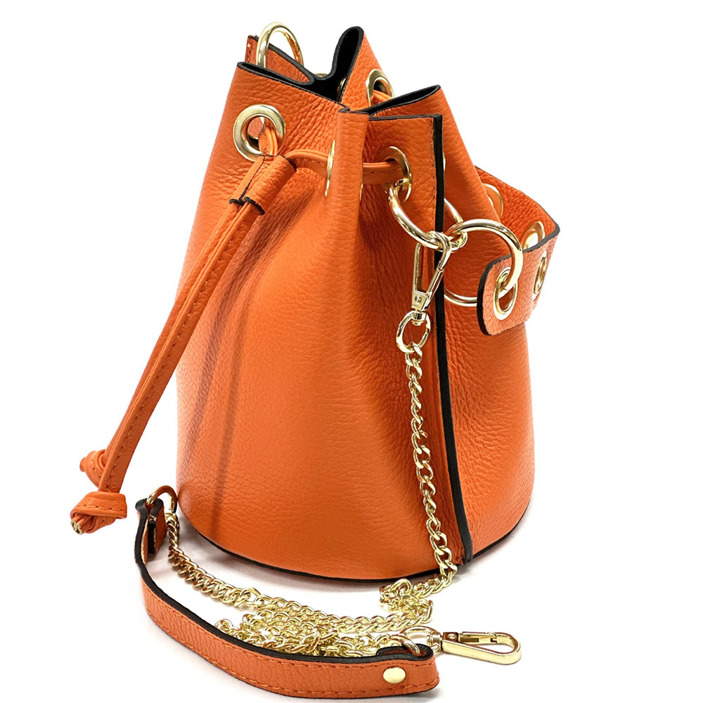 Eileen leather bucket bag - Made In Italy
