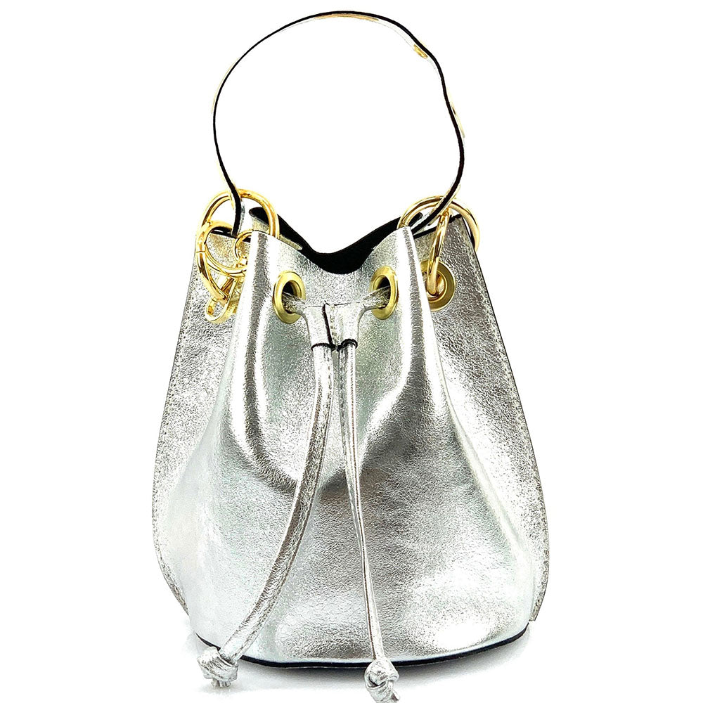 Eileen leather bucket bag - Made In Italy