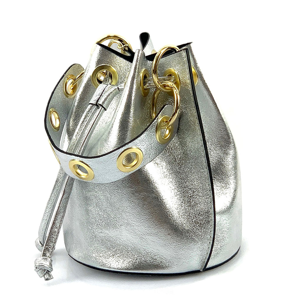 Eileen leather bucket bag - Made In Italy