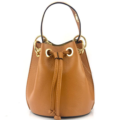 Eileen leather bucket bag - Made In Italy
